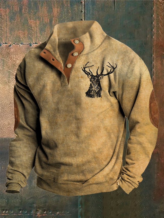 LOGAN | WESTERN-STYLE SWEATSHIRT WITH STAND-UP COLLAR