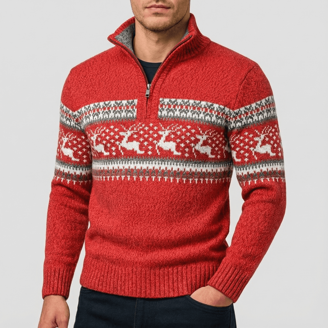 Bryson | Fair Isle Half-Zip Sweater
