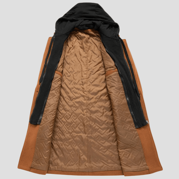 Archer | Hooded Wool Overcoat with Quilted Lining