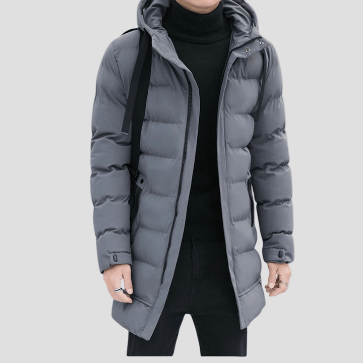 Bexley | Stylish Longline Black Puffer Coat for Men