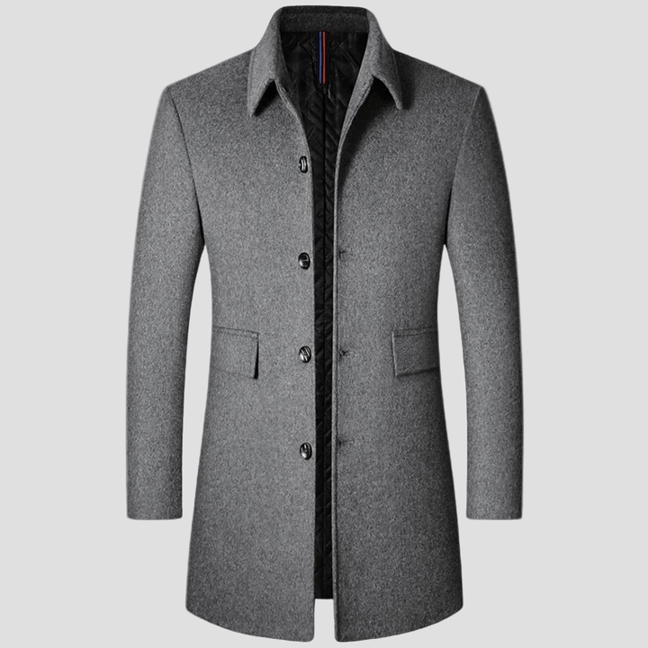 Alder | Elegant Long Wool Blend Coat for Men