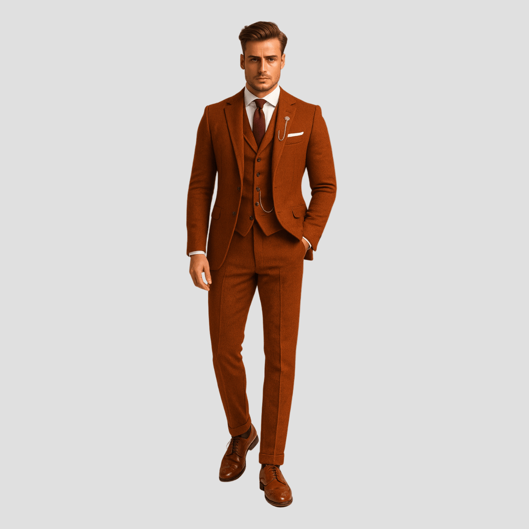 Carter | Tweed Herringbone 3-Piece Suit