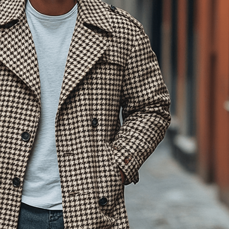 Dylan | Houndstooth Trench Coat