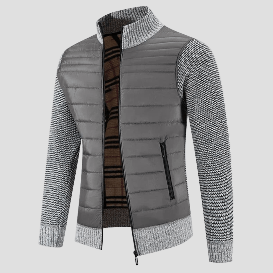 Bordeaux | Winter Bomber Jacket with Knit Sleeves