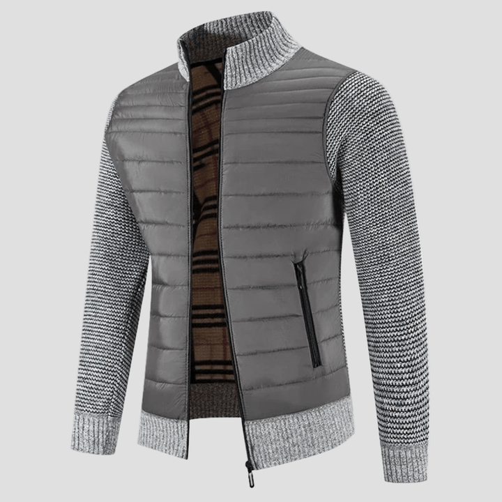 Bordeaux | Winter Bomber Jacket with Knit Sleeves