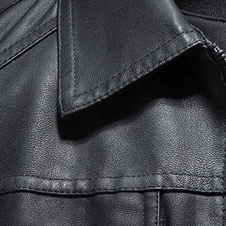 Dylan | Lapel Leather Biker Jacket