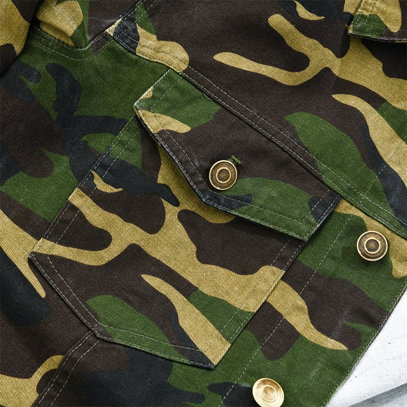 Carter | Camouflage Canvas Retro Lapel Jacket