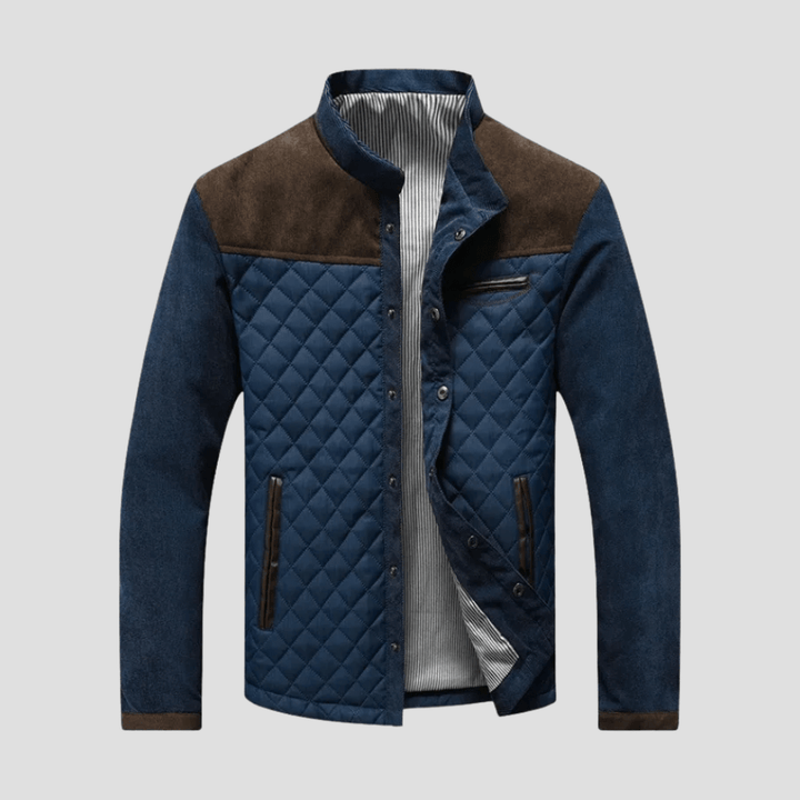 Logan | Men's Quilted Suede-Trim Winter Jacket
