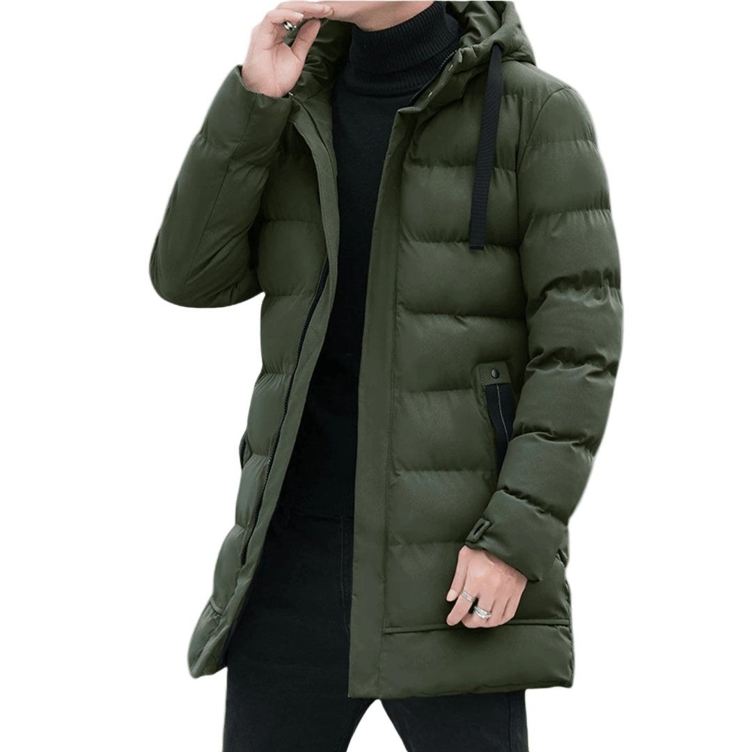 Bexley | Stylish Longline Black Puffer Coat for Men