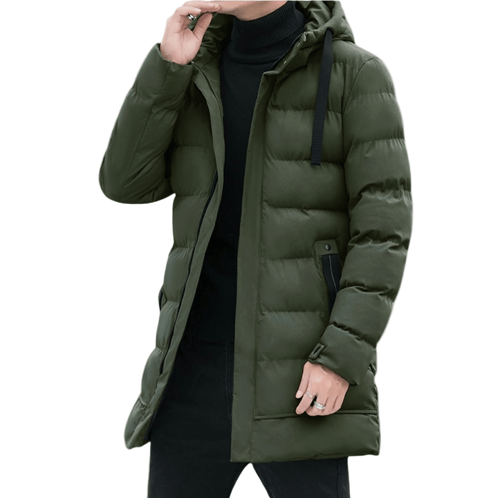 Bexley | Stylish Longline Black Puffer Coat for Men