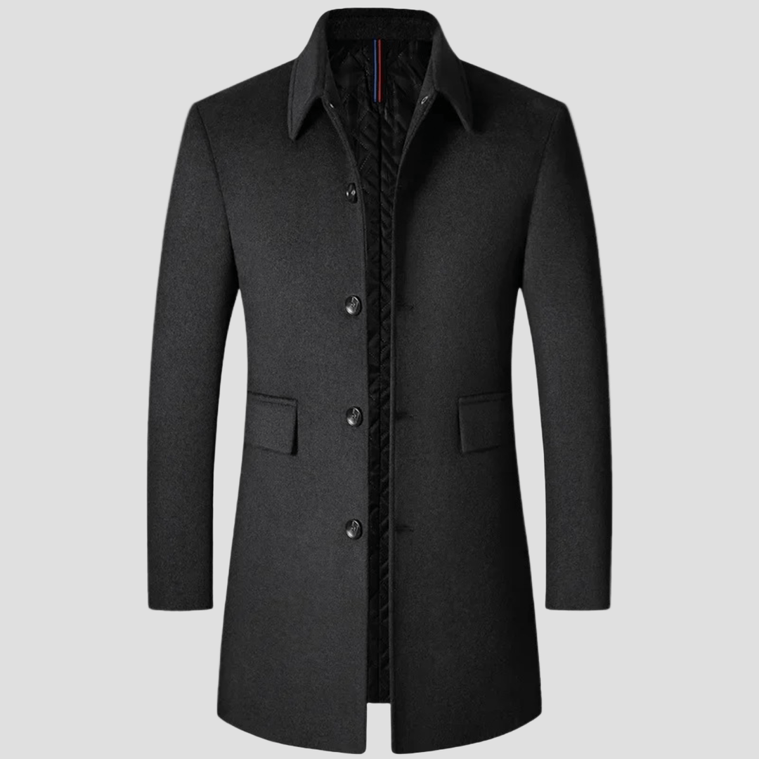 Alder | Elegant Long Wool Blend Coat for Men