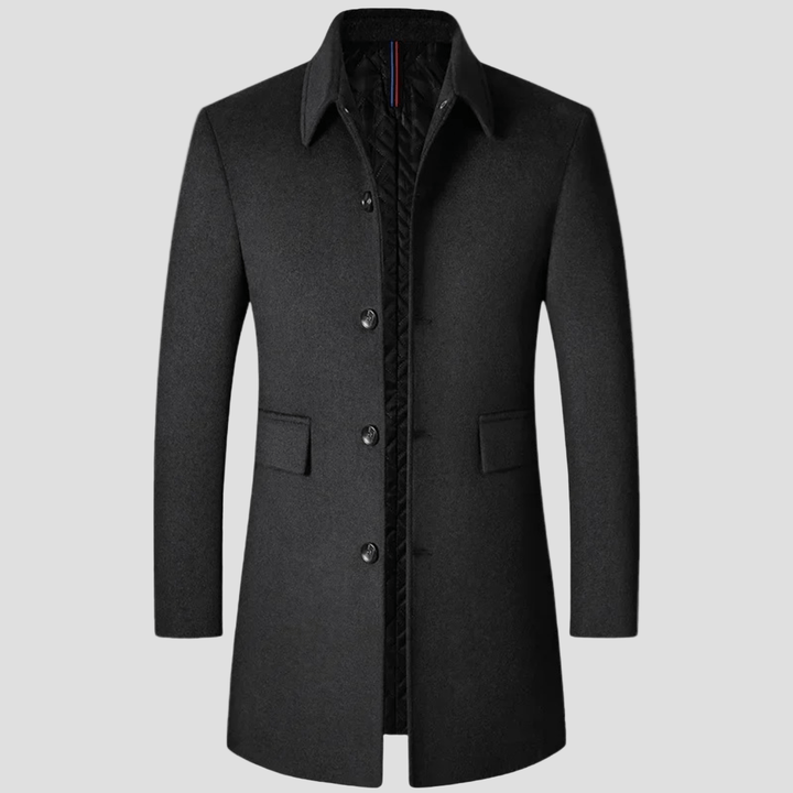 Alder | Elegant Long Wool Blend Coat for Men