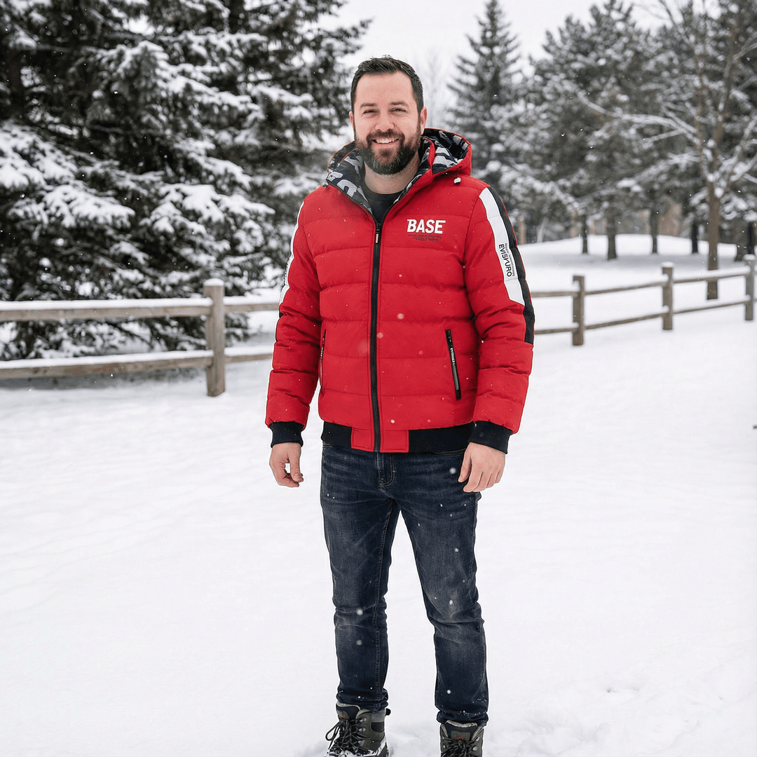 Calvin | Quilted Ribbed Hem Hooded Winter Jacket