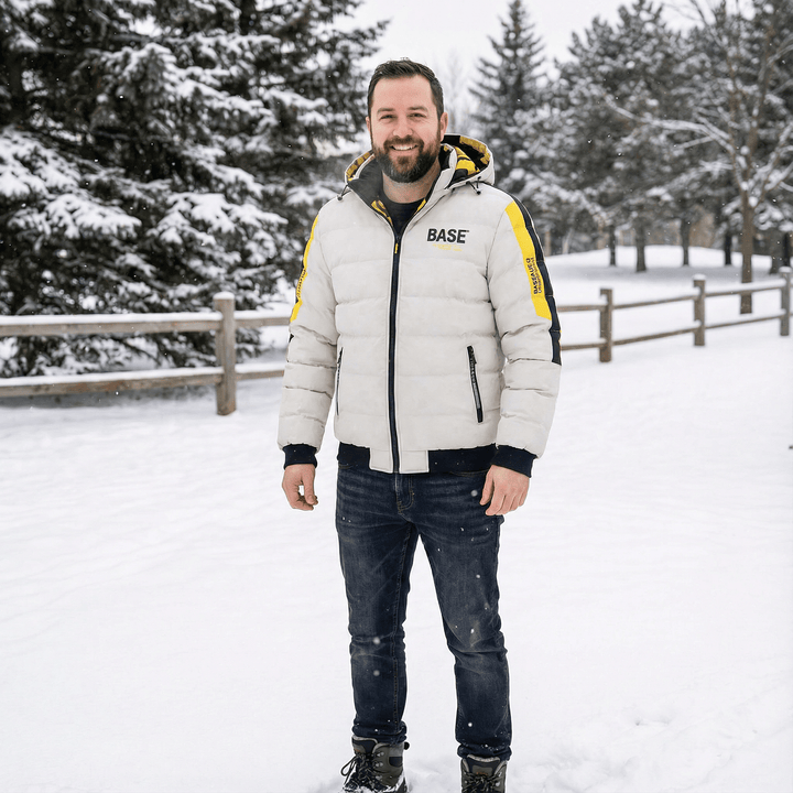 Calvin | Quilted Ribbed Hem Hooded Winter Jacket