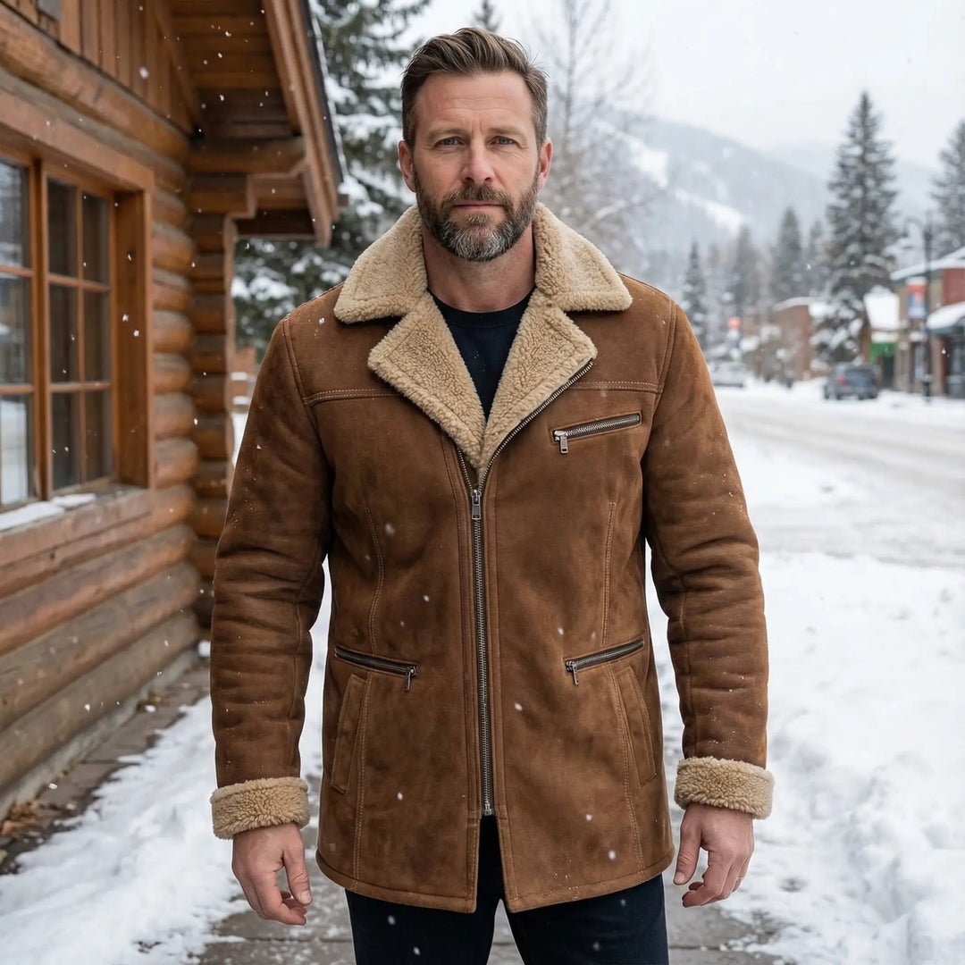 Beau | Fleece Suede Lapel Suede Single-Breasted Multi-Pocket Coat