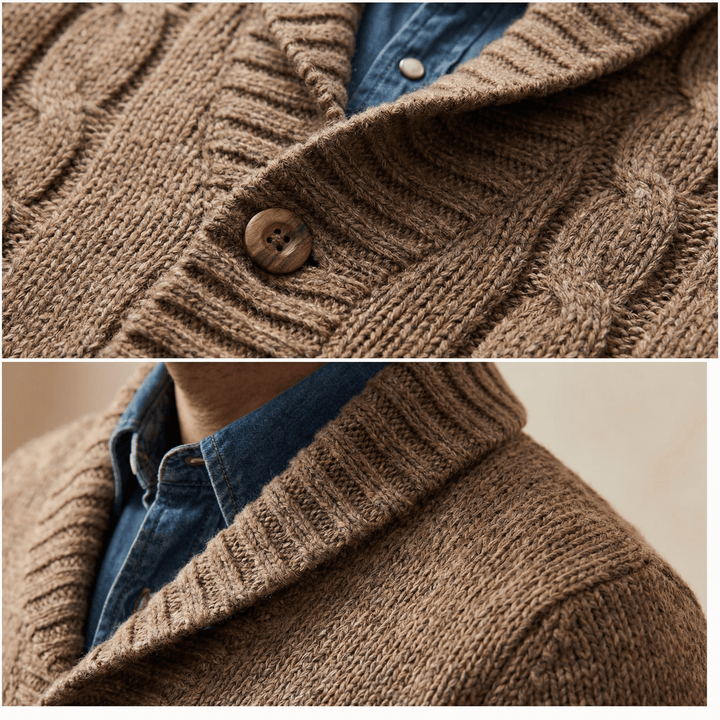 Sebastian | Vintage Lapel Knit Cardigan