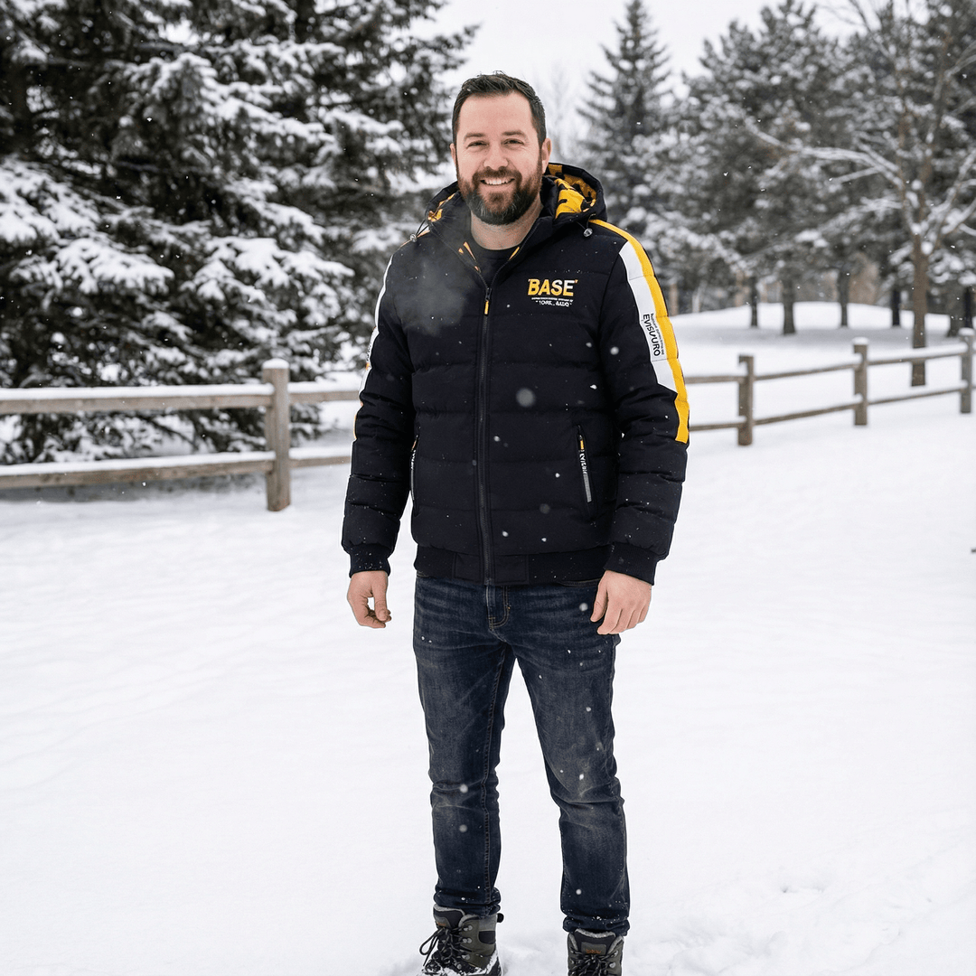 Calvin | Quilted Ribbed Hem Hooded Winter Jacket