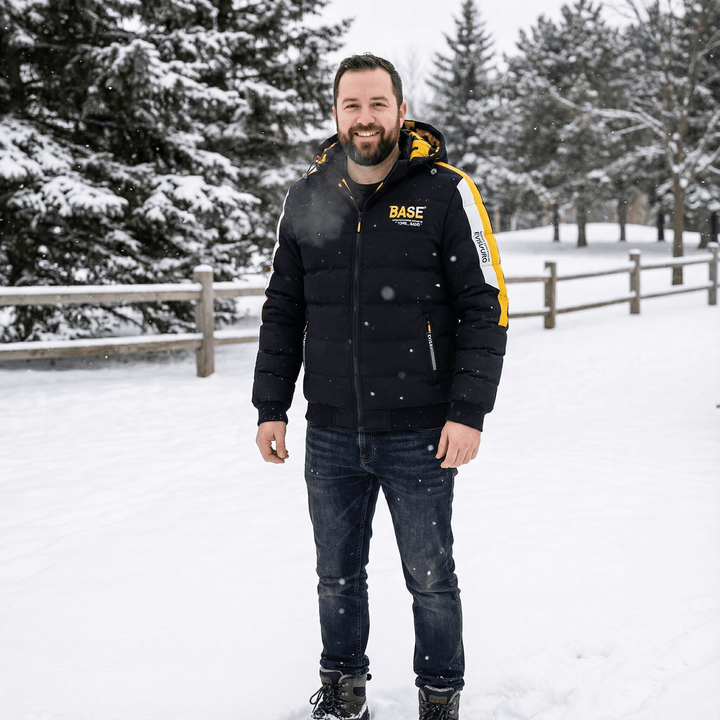 Calvin | Quilted Ribbed Hem Hooded Winter Jacket