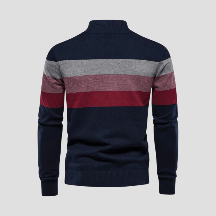 Maxwell | Striped Quarter Zip Jumper