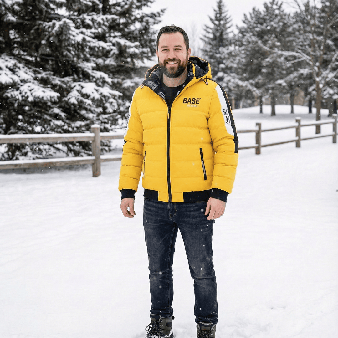 Calvin | Quilted Ribbed Hem Hooded Winter Jacket