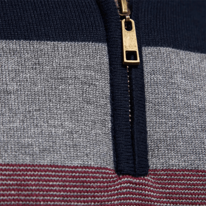 Maxwell | Striped Quarter Zip Jumper