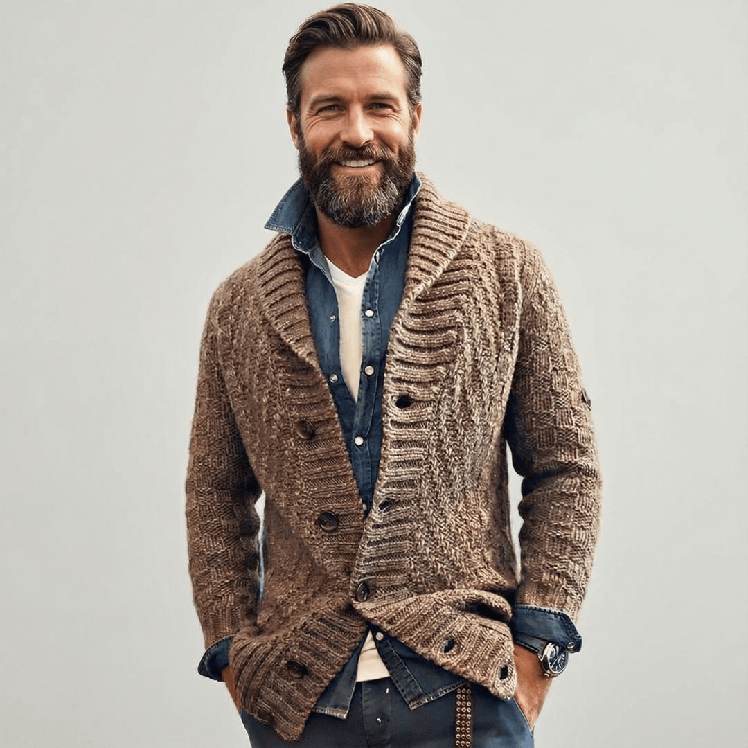 Sebastian | Vintage Lapel Knit Cardigan
