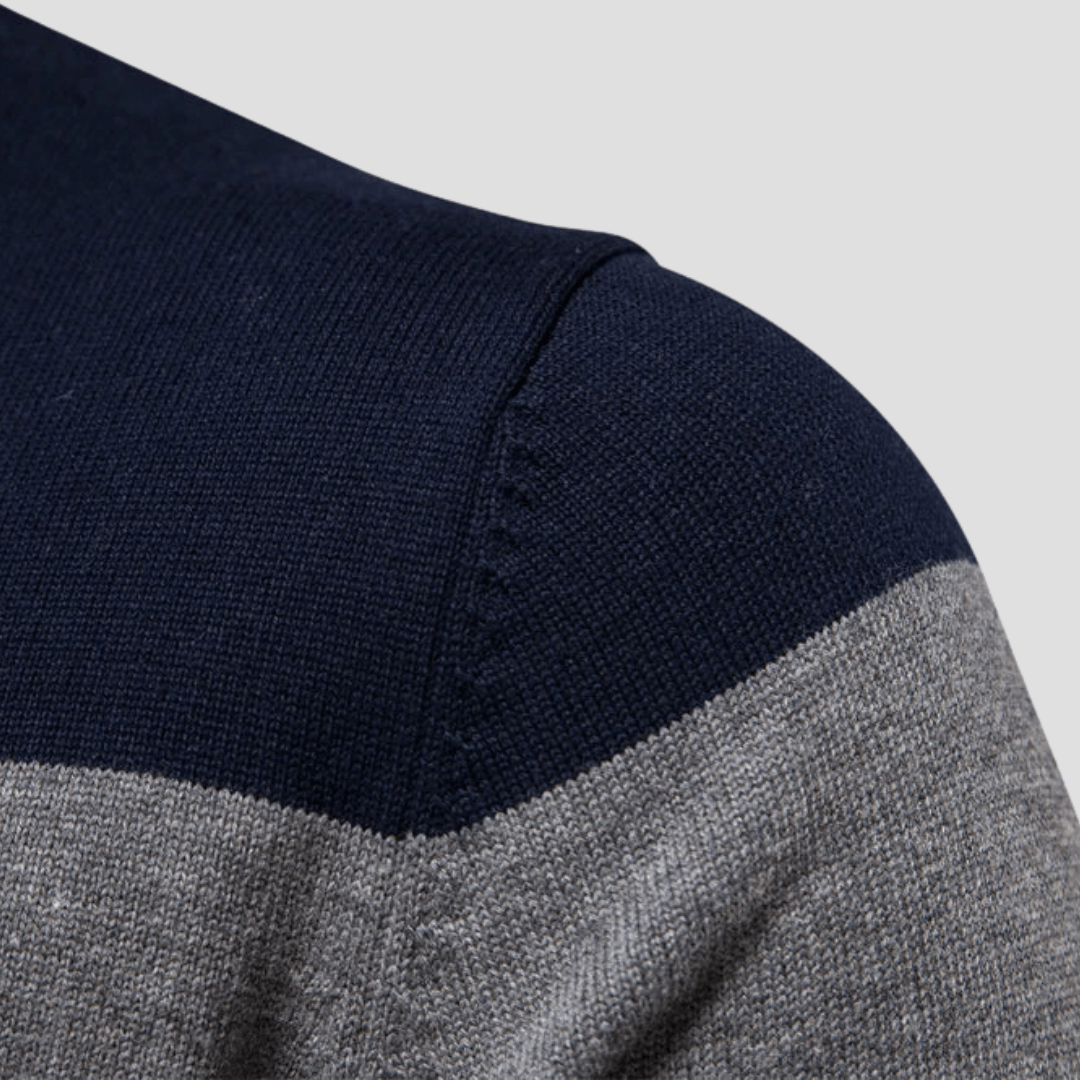Maxwell | Striped Quarter Zip Jumper