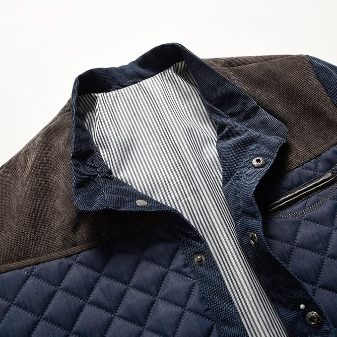 Logan | Men's Quilted Suede-Trim Winter Jacket