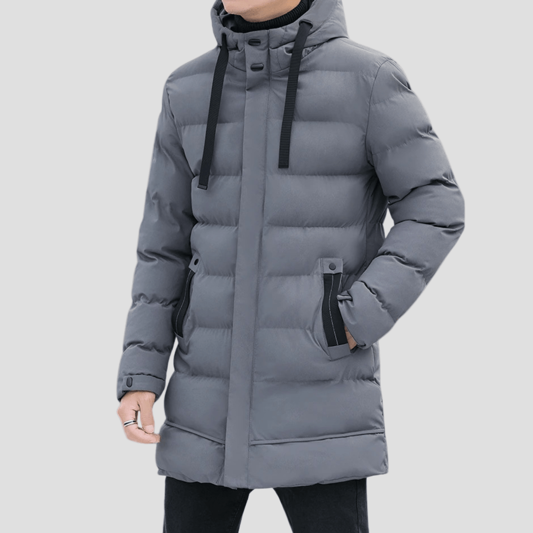 Bexley | Stylish Longline Black Puffer Coat for Men