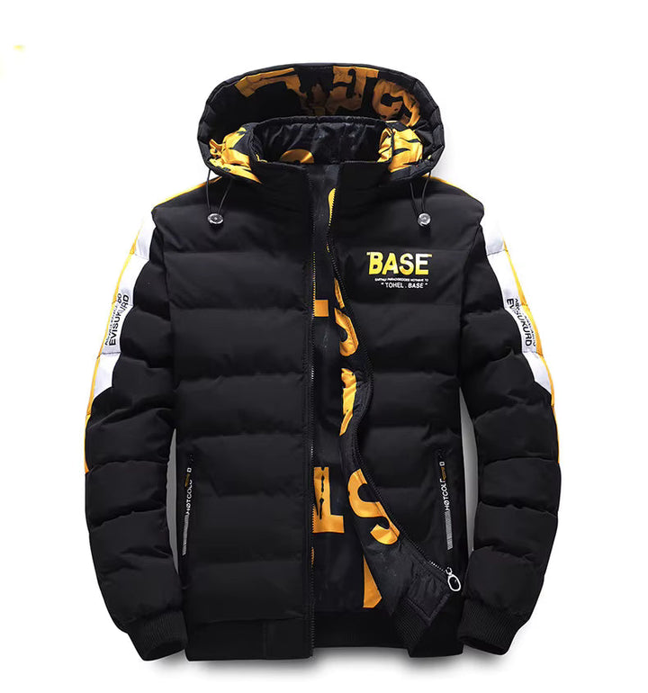 Calvin | Quilted Ribbed Hem Hooded Winter Jacket