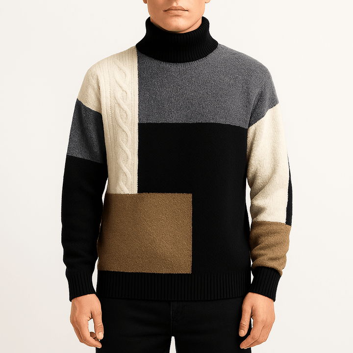 Kayden | Color-Block Turtleneck Sweater