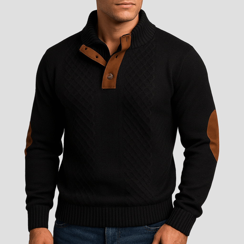 Brody | Zip-Up Sweater with Leather Accents