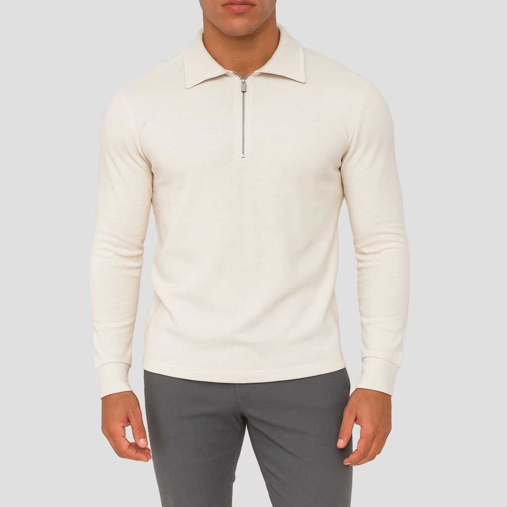 Nathan | Zippered Polo Knit Sweater