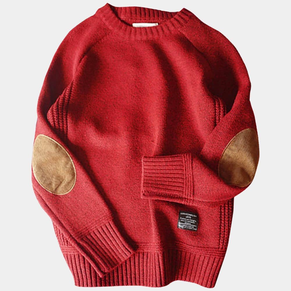 Connor | Men’s Crewneck Sweater with Elbow Patches
