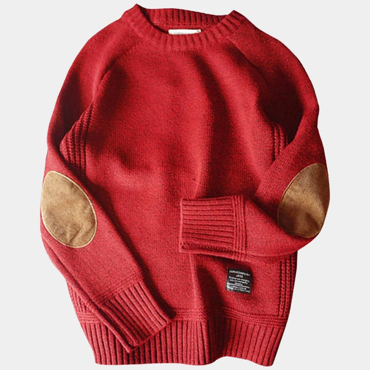 Connor | Men’s Crewneck Sweater with Elbow Patches