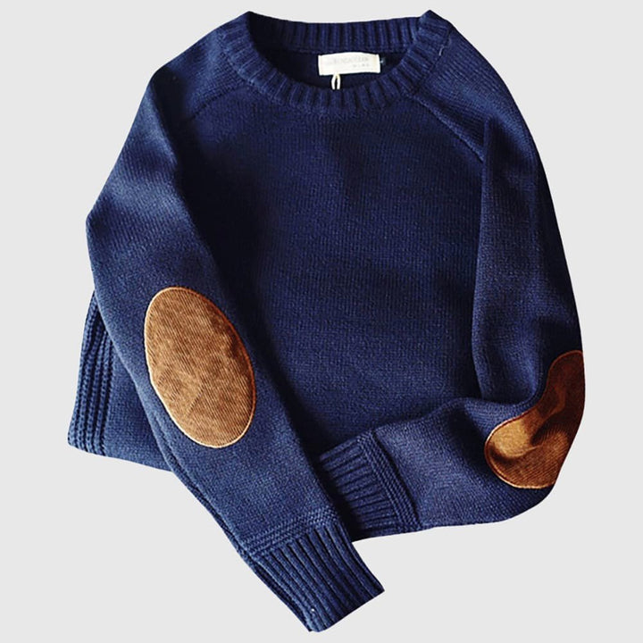 Connor | Men’s Crewneck Sweater with Elbow Patches