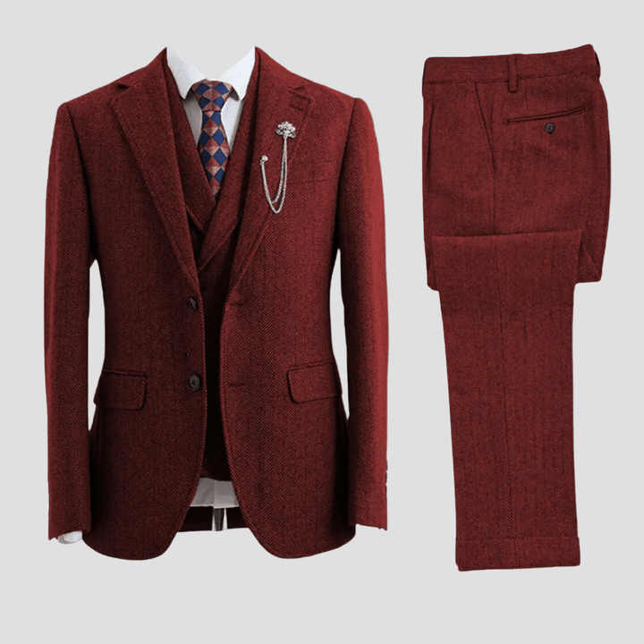 Carter | Tweed Herringbone 3-Piece Suit