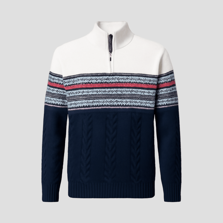 Jordan | Striped Quarter-Zip Sweater