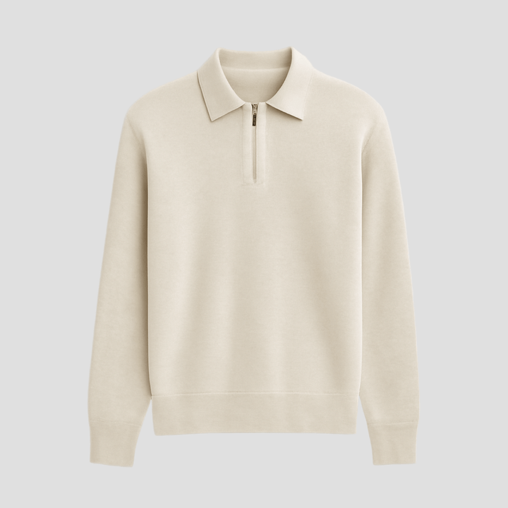 Nolan | Polo Sweater with Zipper Detail
