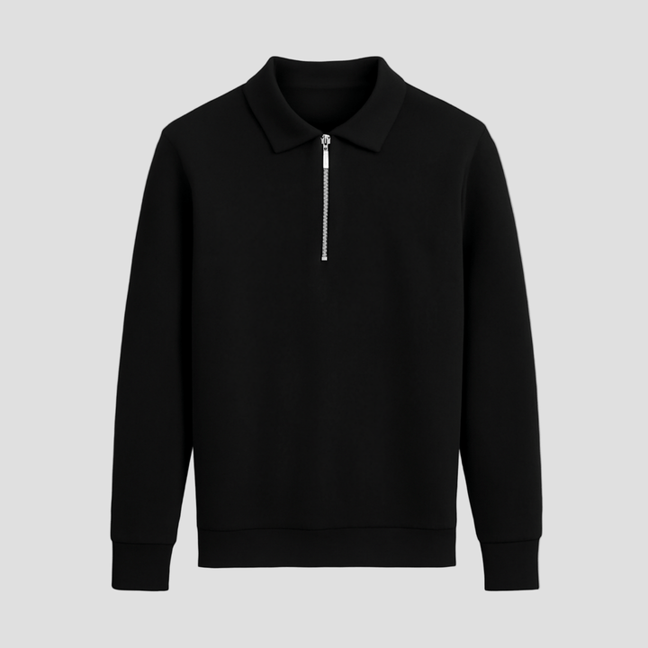 Nathan | Zippered Polo Knit Sweater