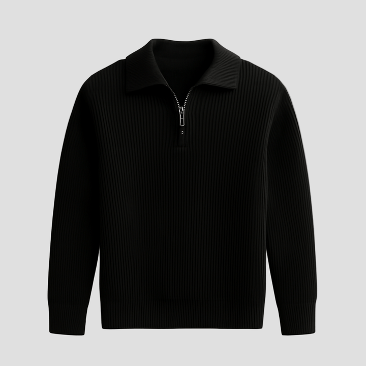 Jaxon | Knitted Half-Zip Polo Sweater