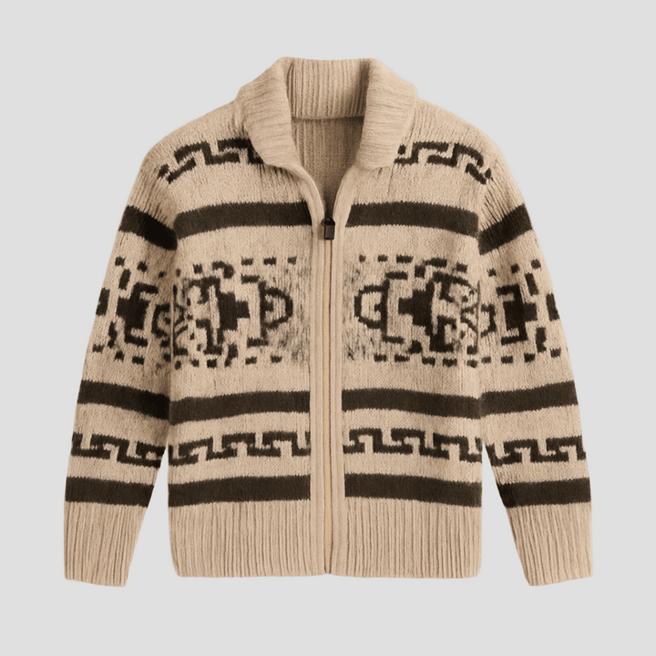 Maxwell | Geometric Lapel Sweater Knit Cardigan