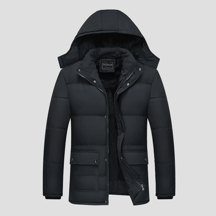 Caleb | Classic Black Padded Parka Jacket