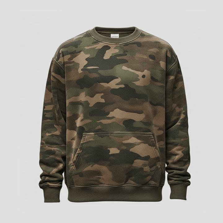 Declan | Camouflage Print Crew Neck Sweatshirt