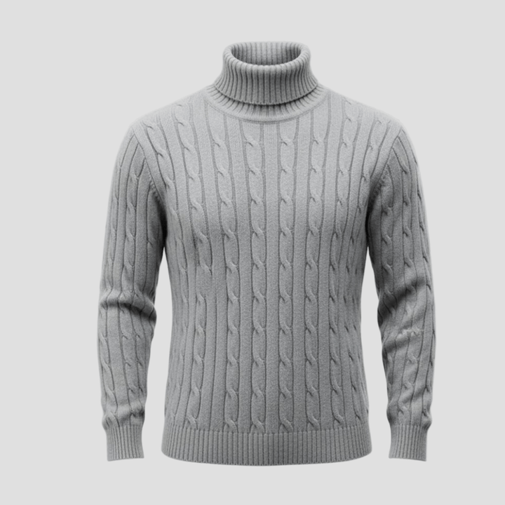 Brian | Cable Knit Turtleneck Sweater