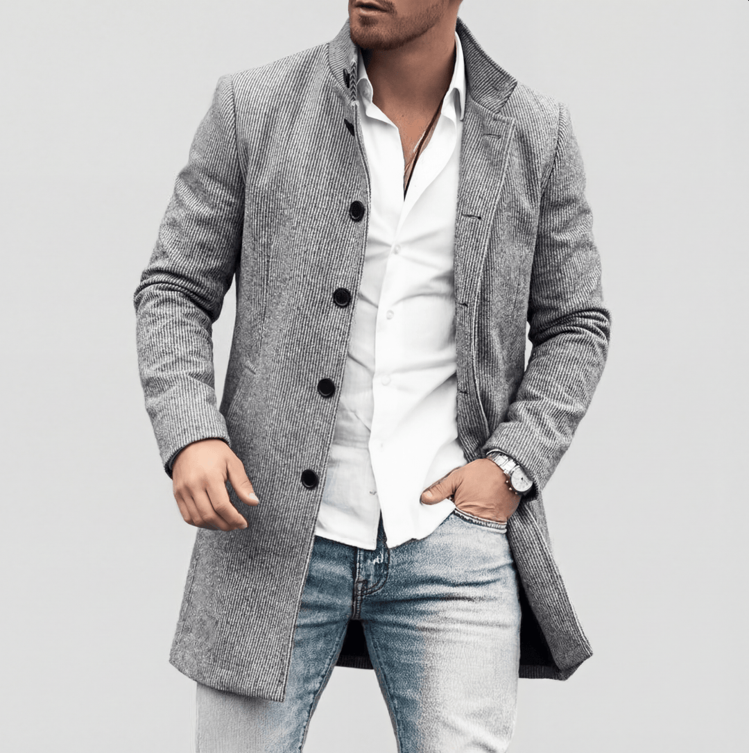 Colton | Longline Button-Up Coat for Men