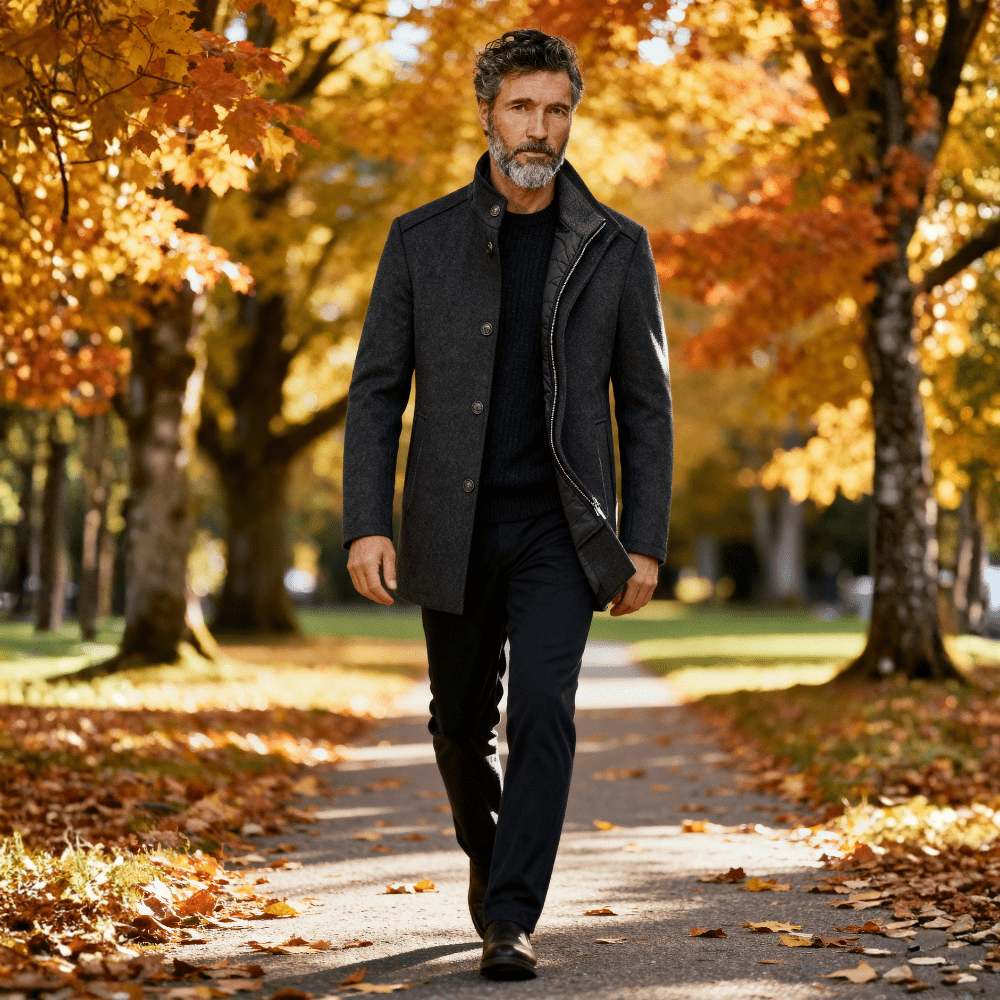 Charles | Men's Quilted Stand Collar Coat