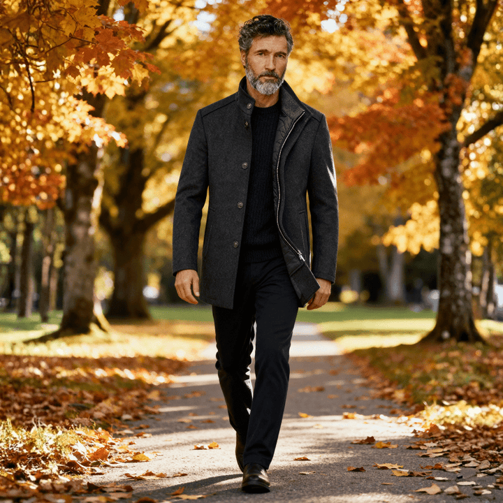 Charles | Men's Quilted Stand Collar Coat