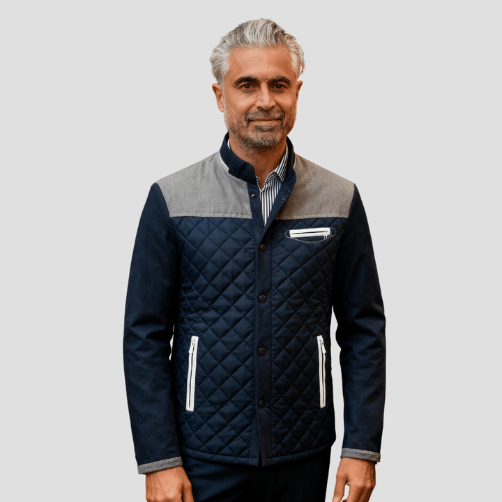Logan | Men's Quilted Suede-Trim Winter Jacket