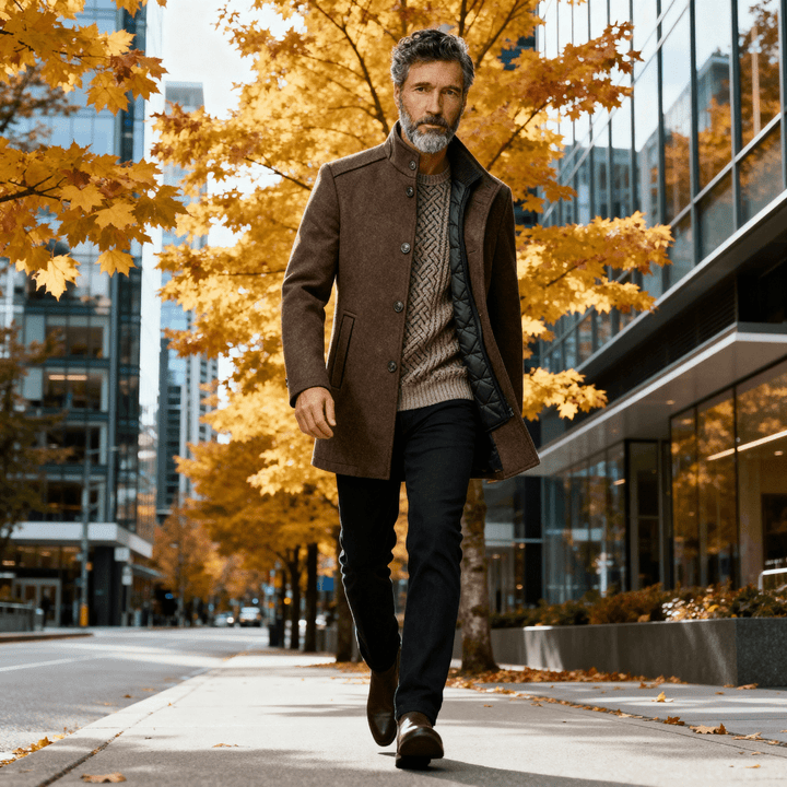 Charles | Men's Quilted Stand Collar Coat